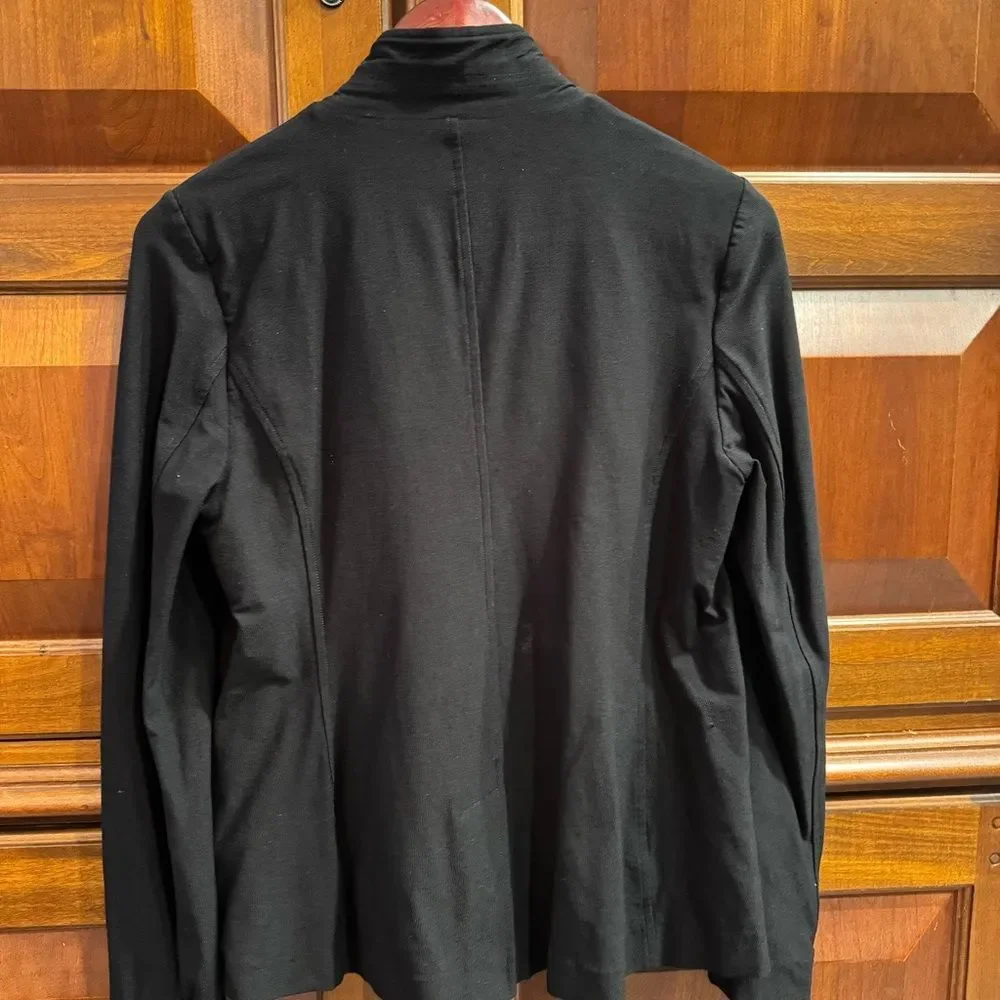 Eileen Fisher One Button Viscose Blend Washable Blazer Black S / P